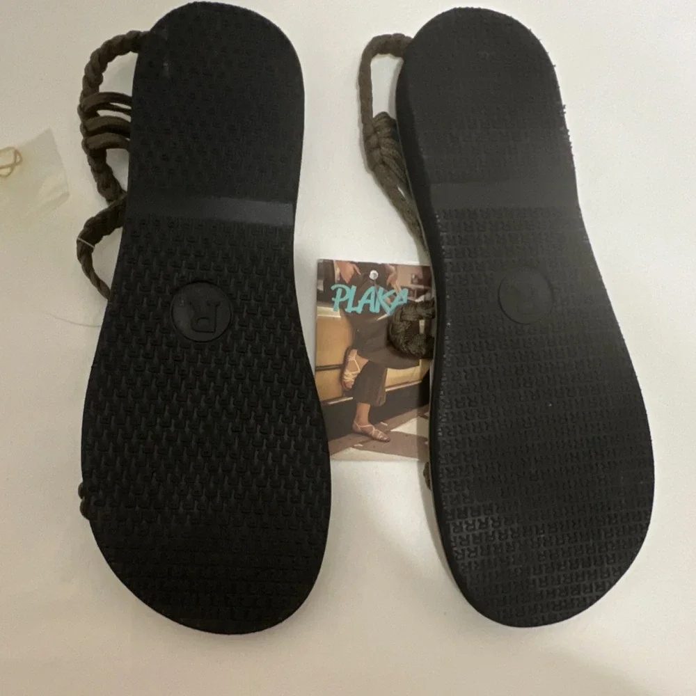 Plaka Strappy Sandals Women Size 7 Brown Braided Boho Chic Style‎ Casual